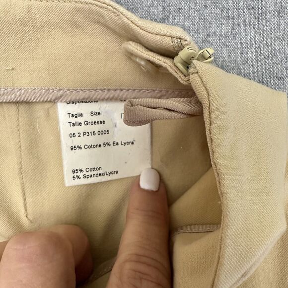 PIAZZA SEMPIONE WOMEN'S AUDREY BEIGE STRATCH STRAIGHT CROPPED PANTS Sz 4/IT 40 - Picture 14 of 16